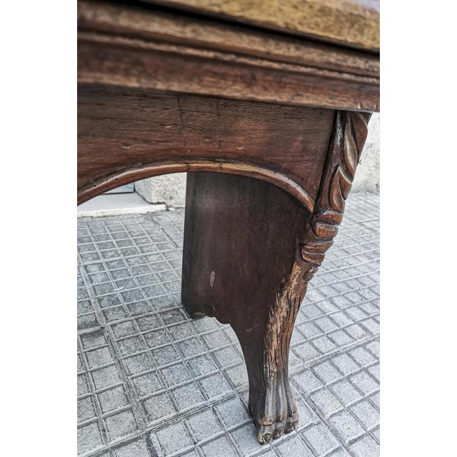 Wood Wooden Bench with Lion Paws in Solid Wood, Italy, 1950s For Sale - Image 7 of 10