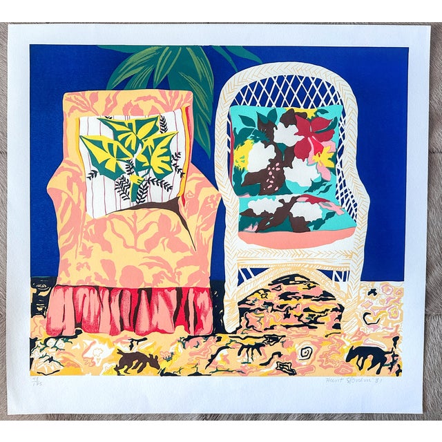 Hunt Slonem (American b. 1951), serigraph Chair Duet, 1981, pencil signed, dated, and numbered 48/175, with full margins....