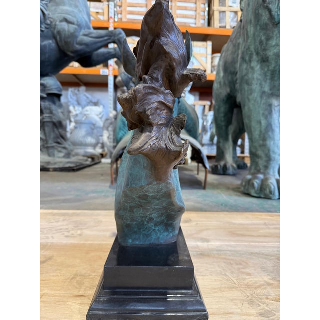 Patinated Horse Head Bust, Bronze For Sale - Image 3 of 8