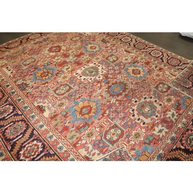 1920s Stunning Antique Heriz Rug 8' X 10' For Sale - Image 9 of 10
