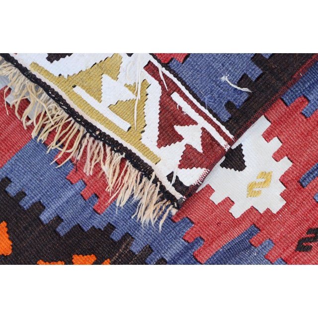 Black 1960s Ethnic Traditional Anatolian Hand Knotted Kilim Rug For Sale - Image 8 of 10
