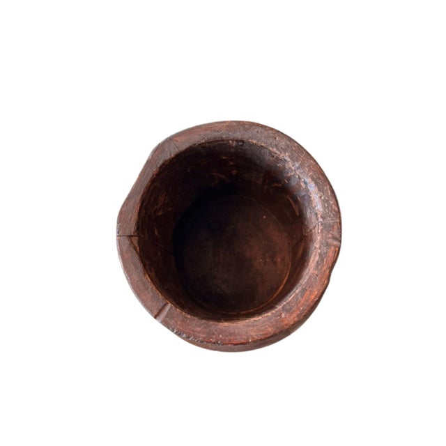 1950s 1950s Oak Urn Vessel Stained Dark Brown For Sale - Image 5 of 7