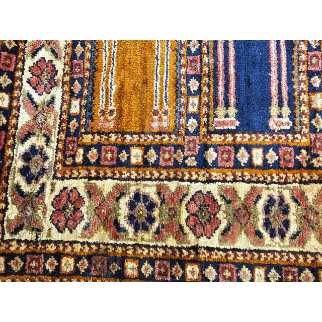 Early 20th Century Turkish Silk Septh Prayer Rug, Hand-Woven, 2' x 3' For Sale - Image 9 of 12
