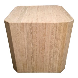 Vintage Mid Century Octagonal Travertine Table For Sale