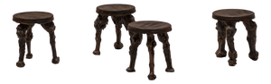 Vintage French Sculptural Stools, 1960s, Set of 4
