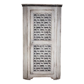 Hand-Painted Corner Cabinet, 1700s For Sale