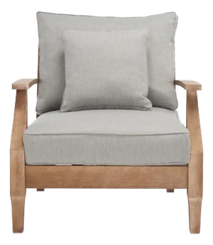 Martinique Wood Patio Armchair - Natural / Grey