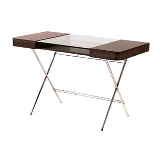 Cosimo Desk with Wenge Stained Oak & Glass Top by Marco Zanuso Jr. for Adentro, 2017 For Sale