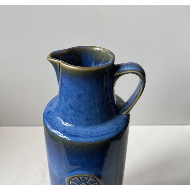 Blue Blue Northern Light Floor Vase in Stoneware by Maria Philippi for Søholm, 1960s For Sale - Image 8 of 9