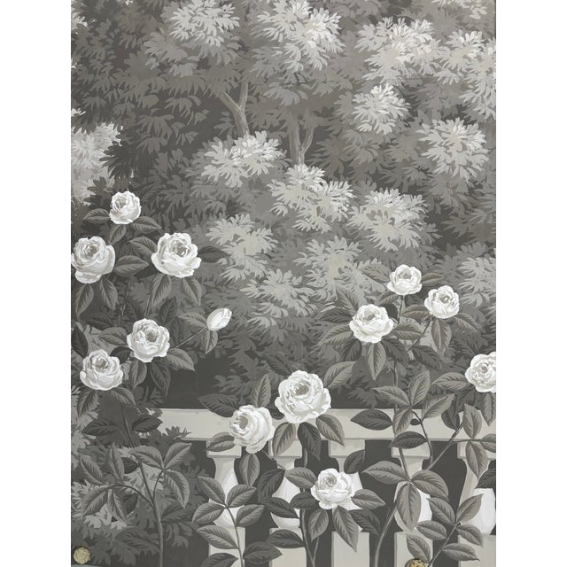 Hand Painted Vintage European Garden Park Panoramic Mural Panels For Sale - Image 6 of 10