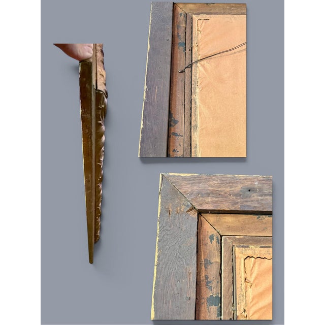 Wood Antique Gilded Gold Mirror-Ornate Victorian Frame-Wall-Vintage-Carved-French For Sale - Image 7 of 11