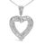 Contemporary .925 Sterling Silver 1.00 Cttw Baguette and Round Diamond Open Heart Pendant Necklace For Sale - Image 3 of 4