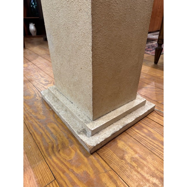 Wood MCM Textured Lighted Pedestal For Sale - Image 7 of 7