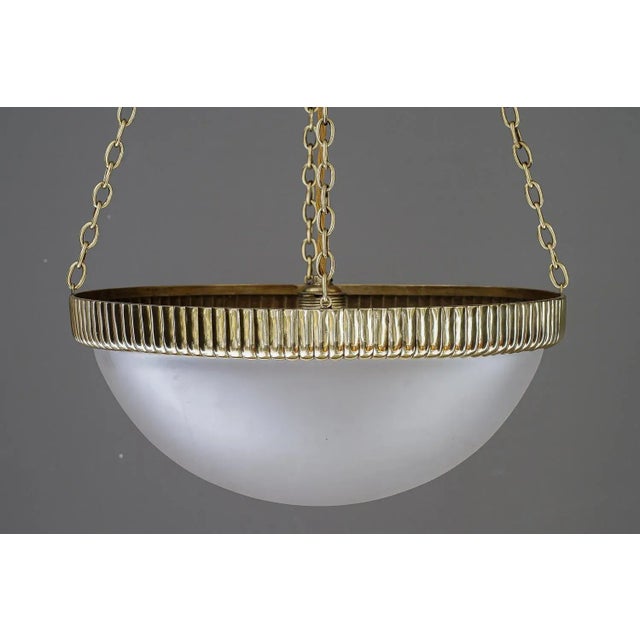 Chandelier with Original Glass Shade Vienna from Otto Prutscher, 1908 For Sale - Image 9 of 12