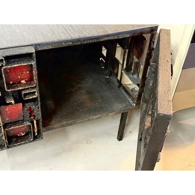 James Bearden James Bearden Steel, Enamel and Bronze Cabinet For Sale - Image 4 of 13