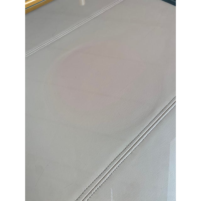 Pair of Vintage Leather Parsons Side Tables, Vintage Design, Usa For Sale - Image 14 of 15