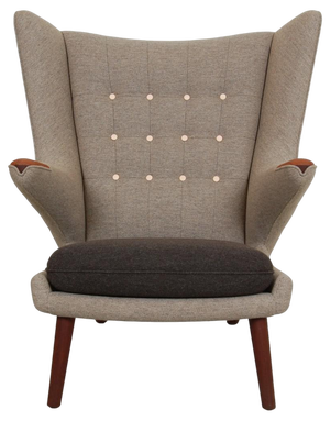 Papa Bear Chair in Grey Hallingdal Fabric by Hans Wegner, 1980s
