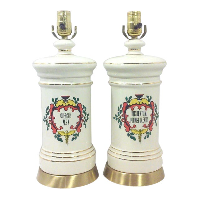 Vintage Ceramic Apothecary Table Lamps-A Pair For Sale