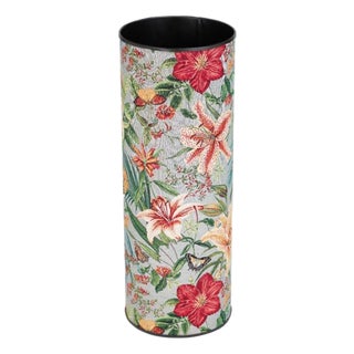 Tropical Flowers Tapestry Umbrella Stand For Sale