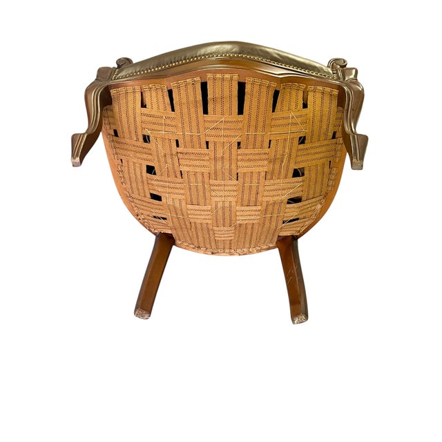 Vintage Ralph Lauren–Style Leather Club Chair With Nailhead Trim For Sale - Image 10 of 18