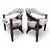 Modern Asian Inspired Carved Curved Back 3 Leg Dining Chairs Newly Restored & Reupholstered in Tri-Color Salt & Pepper...