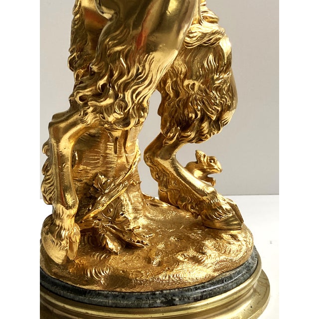 Atypical Gilt Bronze Sculpture of Young Satyr with Torchiere after Clodion, 1800s For Sale - Image 18 of 18