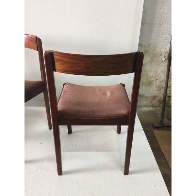 All original vintage dining chairs - sleek design and very sturdy. Original velvet seats.