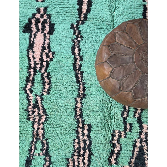 Textile Mint Teal Moroccan Rug - 9.2 X 6.1 Ft For Sale - Image 7 of 8
