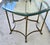 Metal Vintage La Barge Side Table Brass Glass Hoof Footed Octagonal Labarge For Sale - Image 7 of 12