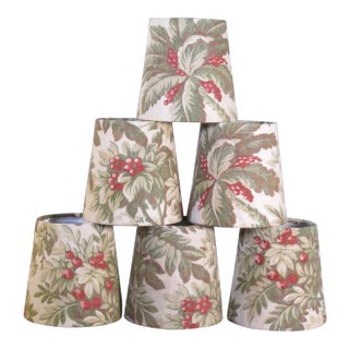 Antique Fabric Chandelier Shades - Set of 6 For Sale