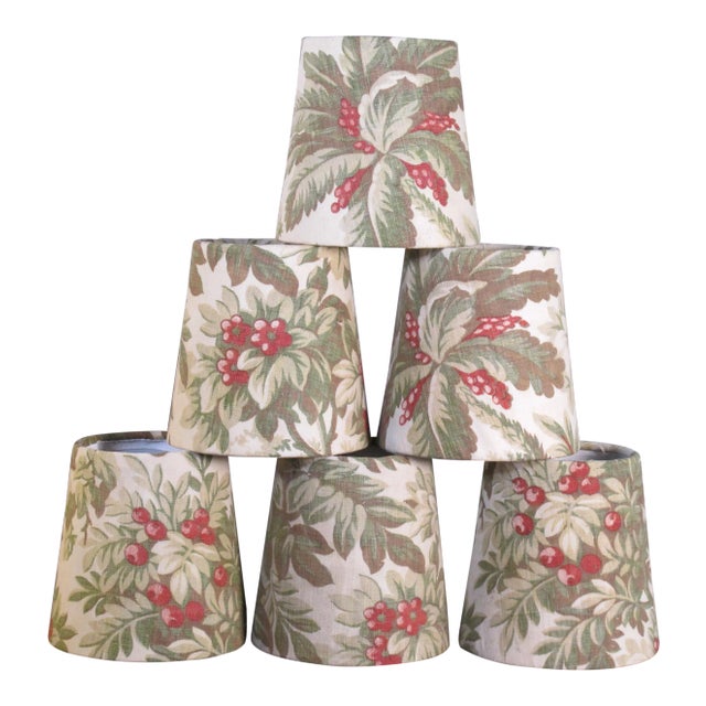 Antique Fabric Chandelier Shades - Set of 6 For Sale