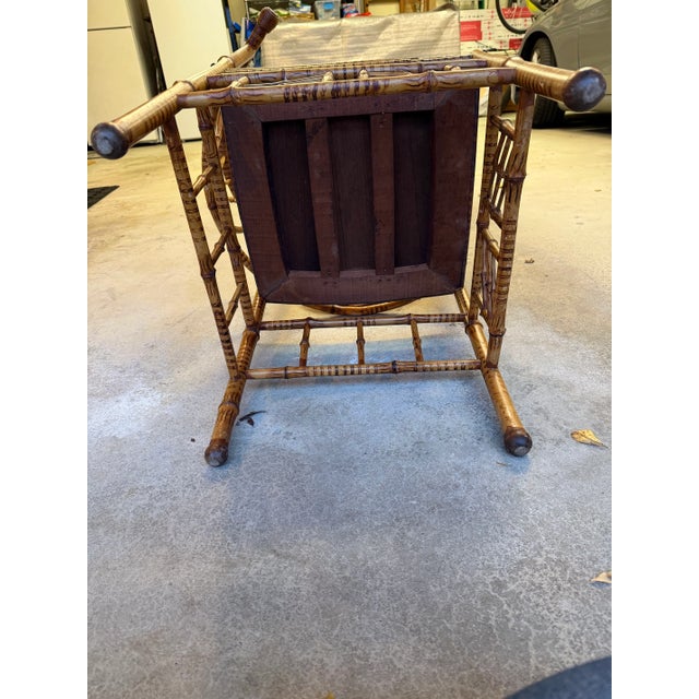 Late 19th Century Antique Chinoiserie Bamboo Corner Chair For Sale - Image 5 of 7