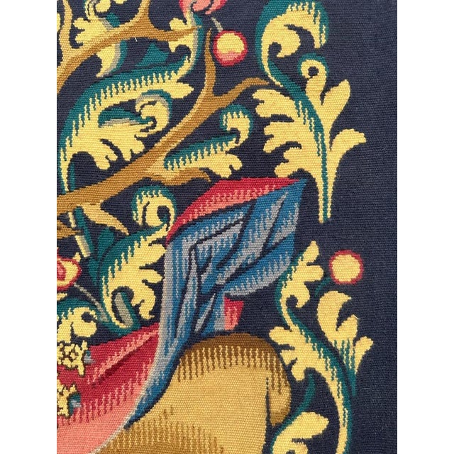 Textile French Medieval Style Tapestry, 1940s For Sale - Image 7 of 16
