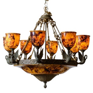 Vintage Maitland Smith Pen Shell Chandelier For Sale