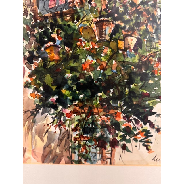 Luis Balcony Limeno Framed Watercolor, Circa 1999 For Sale - Image 12 of 12