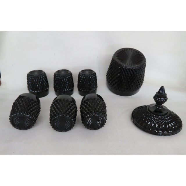 Mid 20th Century Indiana Glass Tiara Cameo Black Diamond Point Ice Bucket and 6 Tumbler Set 4381b For Sale - Image 5 of 10