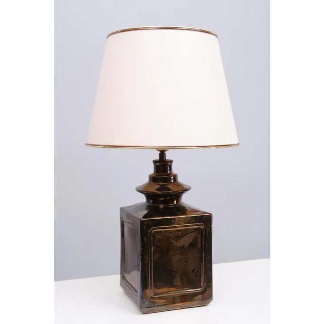 Square Ceramic Table Lamp, France, 1970s For Sale - Image 12 of 12