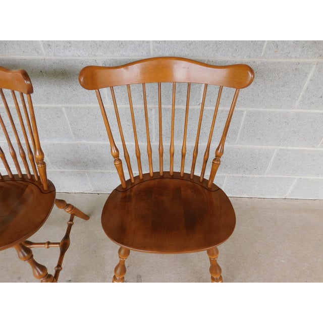 Ethan Allen Heirloom Nutmeg Fan Back Windsor Side Chair - A Pair 10-6102 For Sale - Image 9 of 12