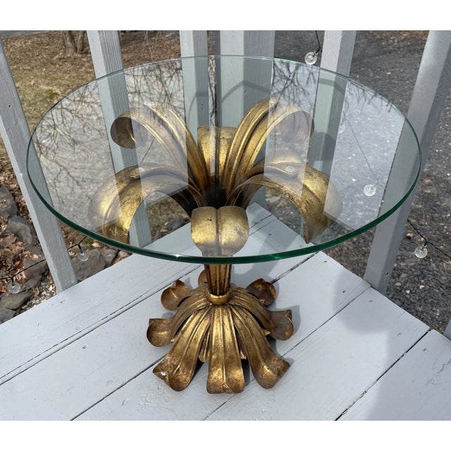 S. Salvadori Firenze Mid-Century Modern Gilt Regency Metal Italy Table Glass Top For Sale - Image 10 of 18