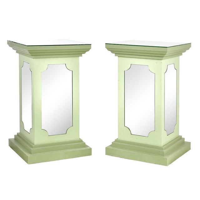White Painted Wooden Mirror Columns, Set of 2 For Sale - Image 8 of 8