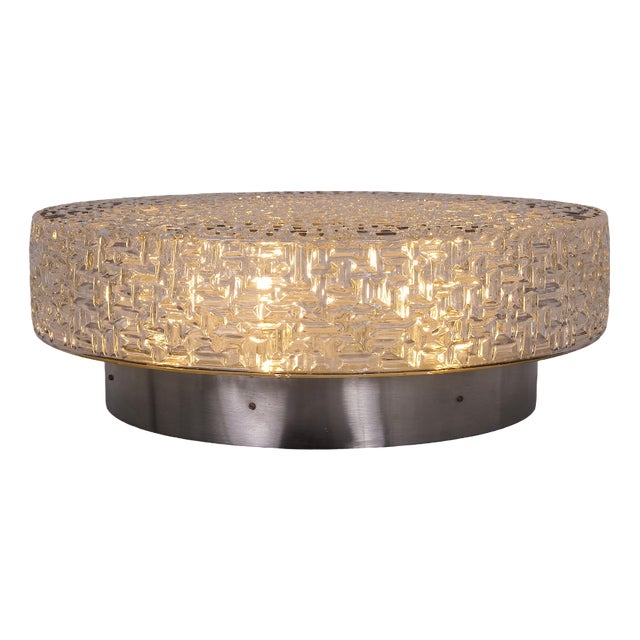 Glass Ceiling Light, 1970s For Sale