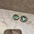 Pepe Mendoza 1950s Pepe Mendoza Set Two Round Pull Knobs Mayan Revival Malachite Mexico For Sale - Image 4 of 7