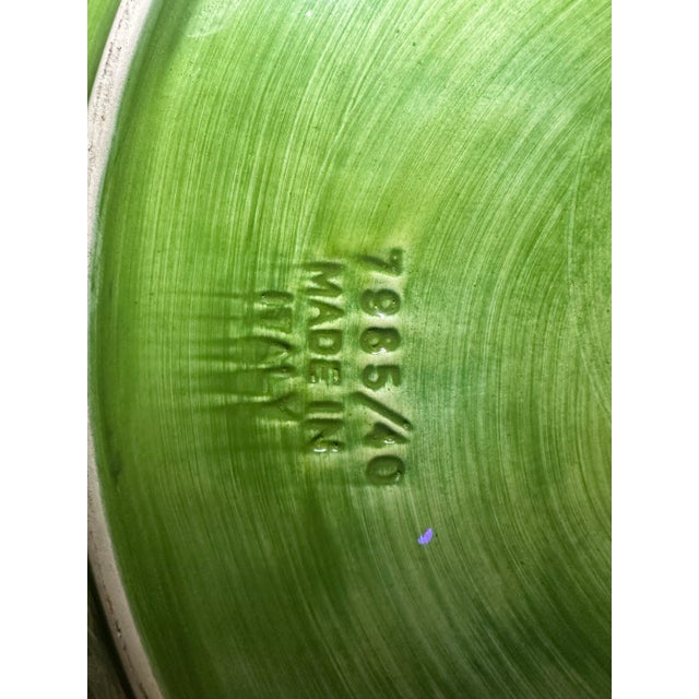 Italian Vintage Ceramiche Leonardo 16in Green Interwoven Leaf Platter 7985/40 Italy 1960s For Sale - Image 3 of 5