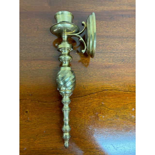 Late 20th Century Vintage Gatco Mid Century Style Solid Brass Wall Sconce For Sale - Image 5 of 10