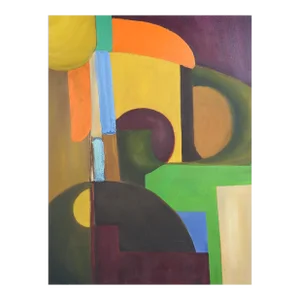 Mid 20th Century Abstract Colorful Shapes Painting