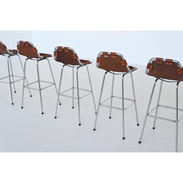 Bar Stool in Leather Les Arcs Ski Resort by Charlotte Perriand, France, 1960s For Sale - Image 11 of 18