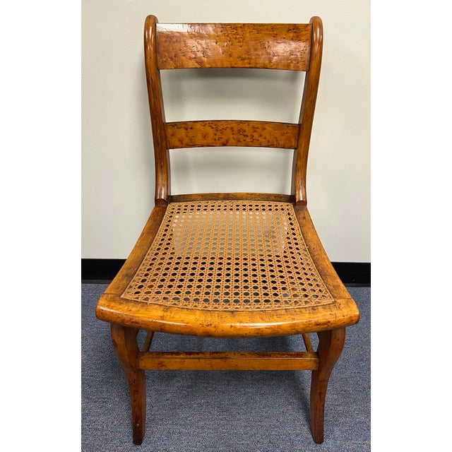 American Classical Style Birds Eye Maple Dining Chairs - Set of 4 For Sale - Image 4 of 11