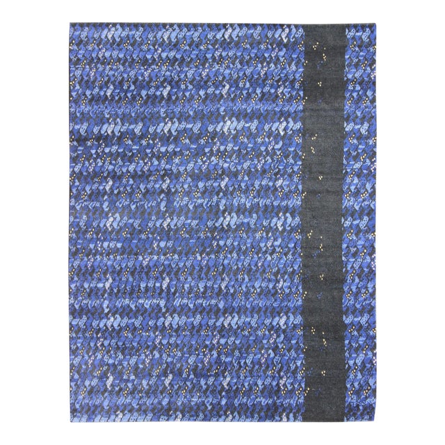 Modern Scandinavian Swedish Geometric Design Rug by Keivan Woven Arts 9'2 X 11'10 For Sale