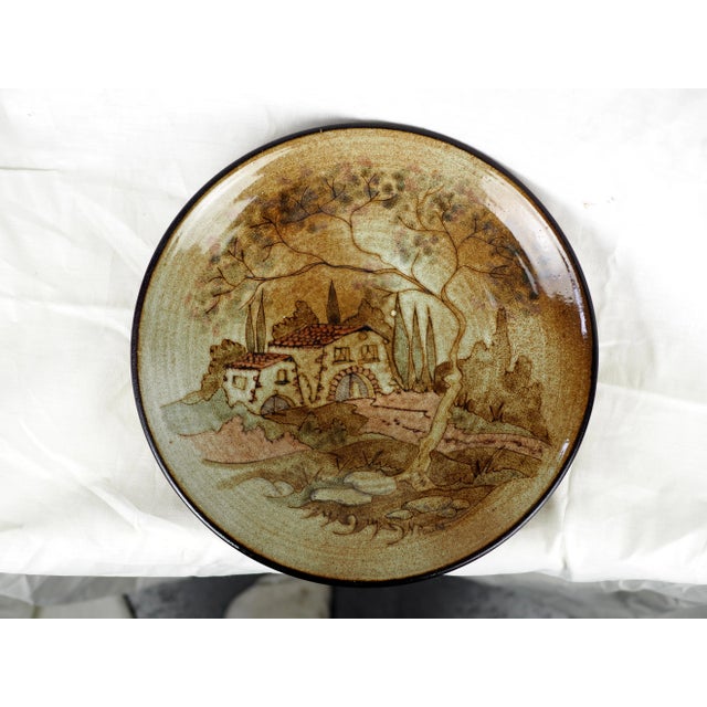 Mid-Century Paulet French Landscape Olive Fruit Bowl / Plate For Sale - Image 13 of 13