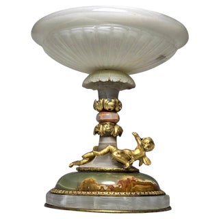Gilded Bronze Agate and Algerian Onyx Centerpiece attributed to Eugène Cornu, 1890s For Sale